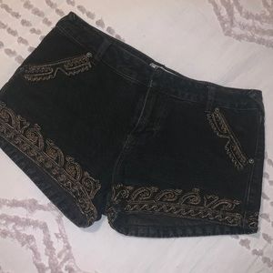 Free people black denim shorts